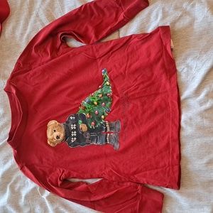EUC Polo Bear Christmas Boys long sleeve shirt
